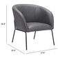 Zuo Modern Quinten Accent Chair in Vintage Gray and Gold, , large