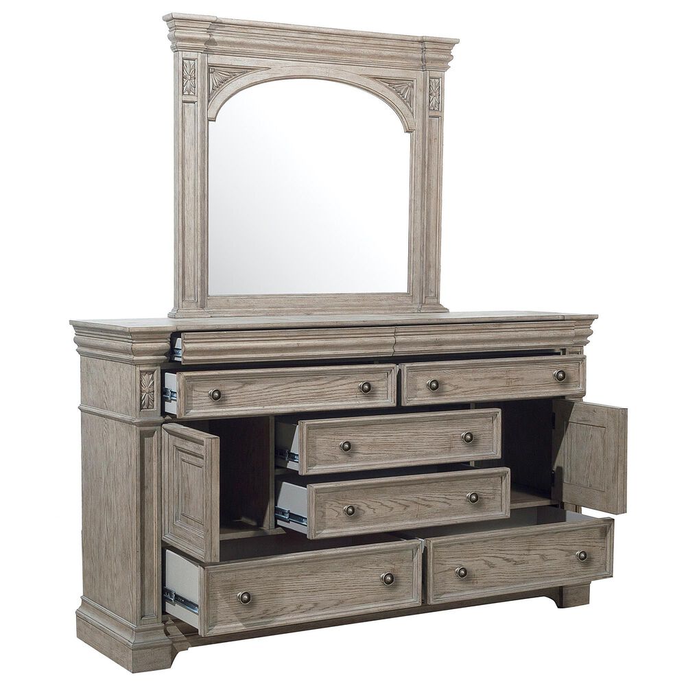 Nicolette Home Kingsbury 8-Drawer Dresser and Mirror in Gray, , large