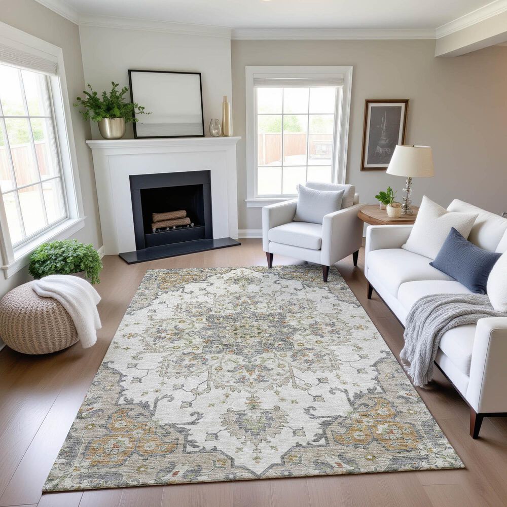 Dalyn Rug Company Silk Road Ivory, Beige, Taupe, Gold, Gray and Copper 10&#39; x 14&#39; Area Rug, , large