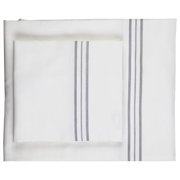 Ann Gish Art Of Home 4-Piece California King Hem Stripe Sheet Set In White Grey, , large