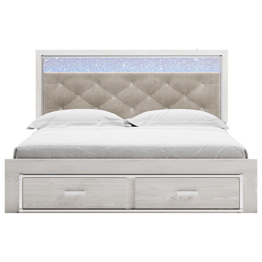 Ashley Altyra King Upholstered Storage Bed  in White, , large