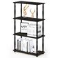 HOMLUX Turn-N-Tube 4-Tier Corner Open Storage Bookshelf in Espresso and Black, , large