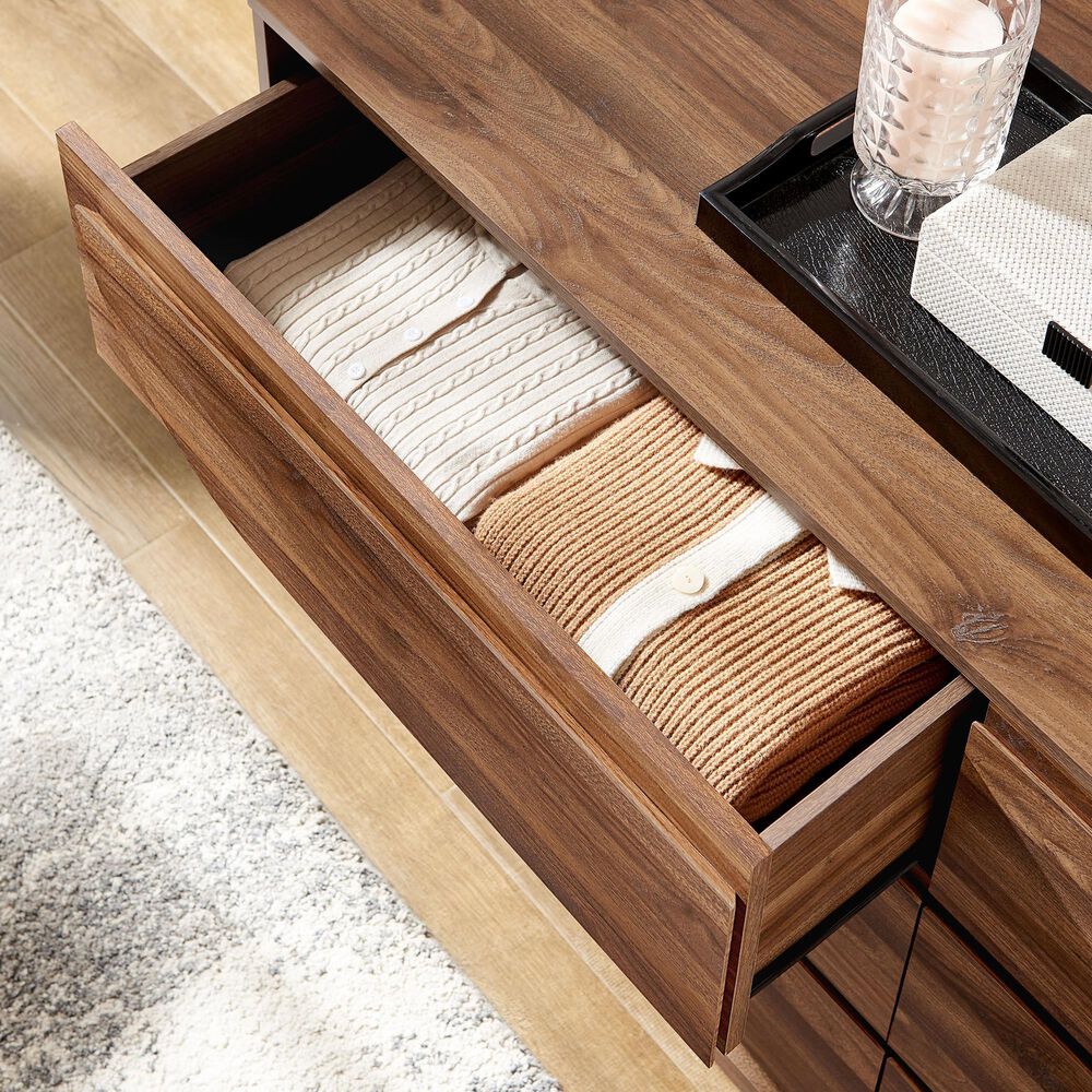 Modway Bulwark 6-Drawer Dresser in Walnut, , large