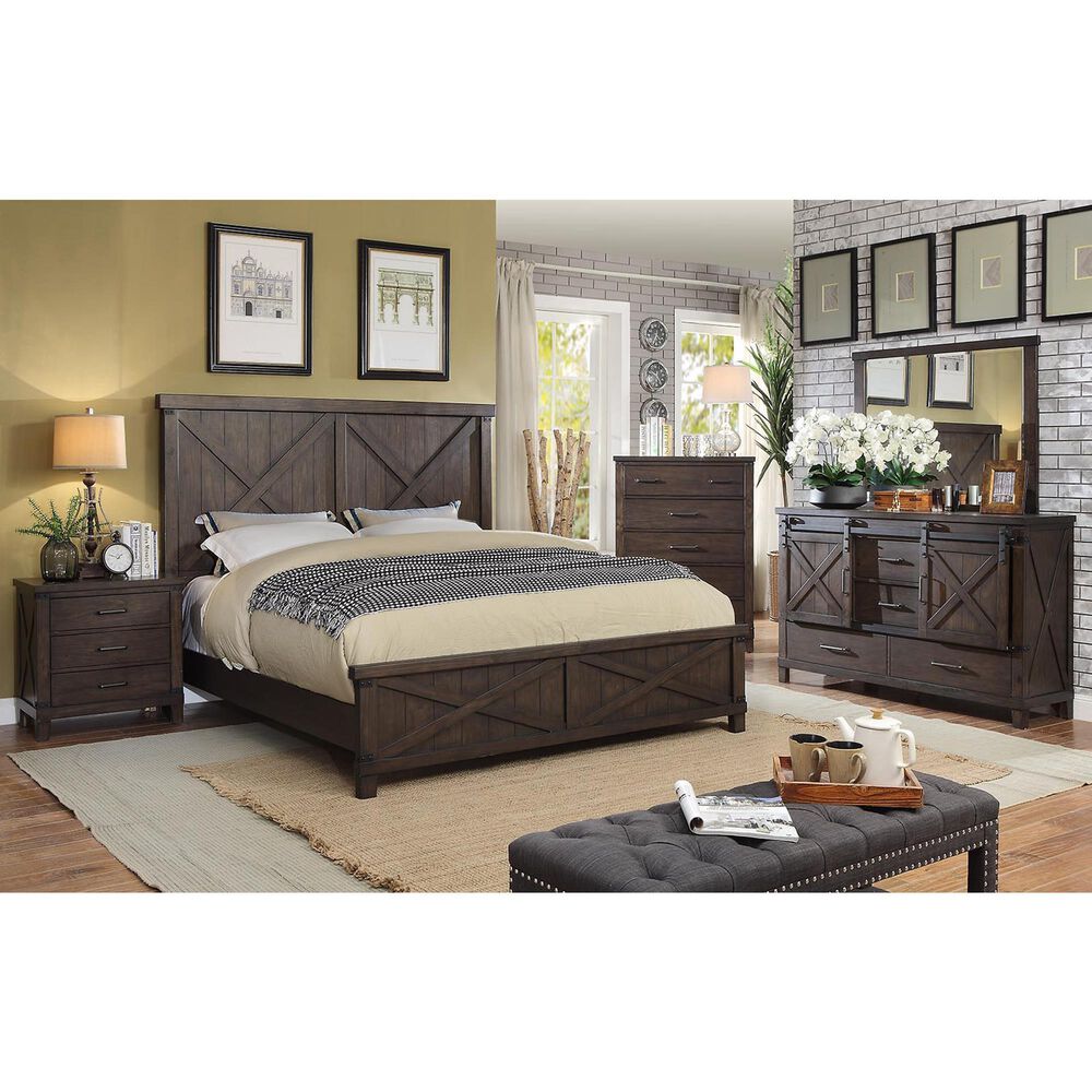 Furniture of America Neal 5-Drawer Chest in Dark Walnut, , large