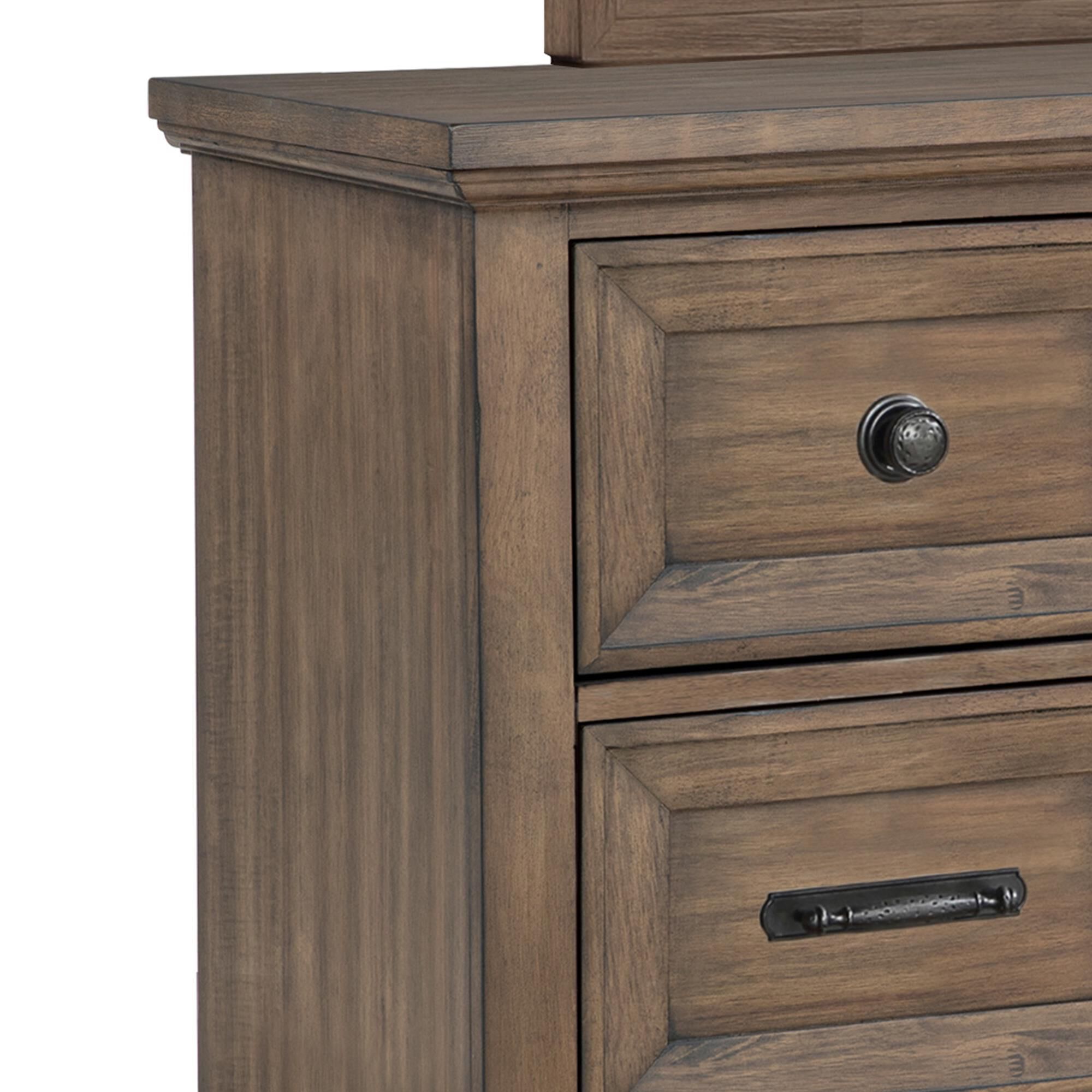 New Heritage Mariana 5-Piece King Panel Bedroom Set in Vintage Mocha