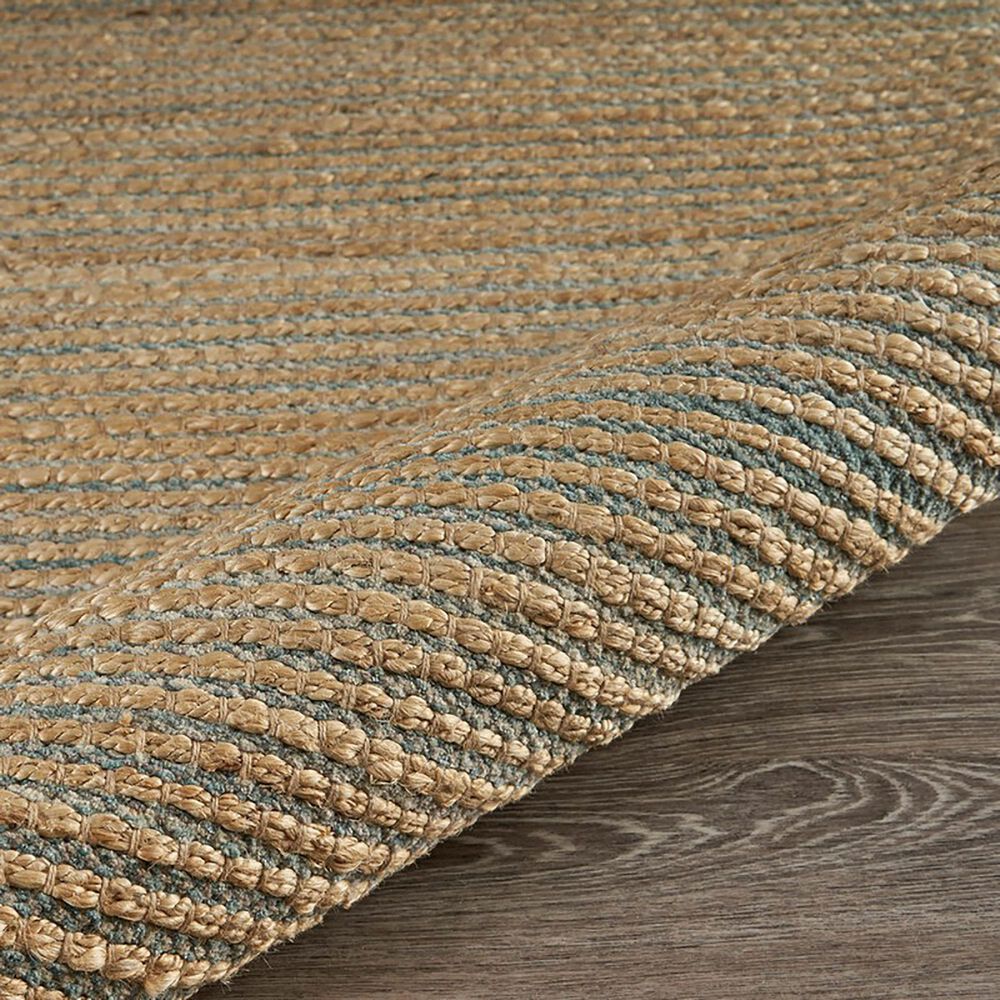 L&amp;R Resources Natural Fiber Striped 5&#39; x 7&#39;9&quot; Spa Blue Area Rug, , large