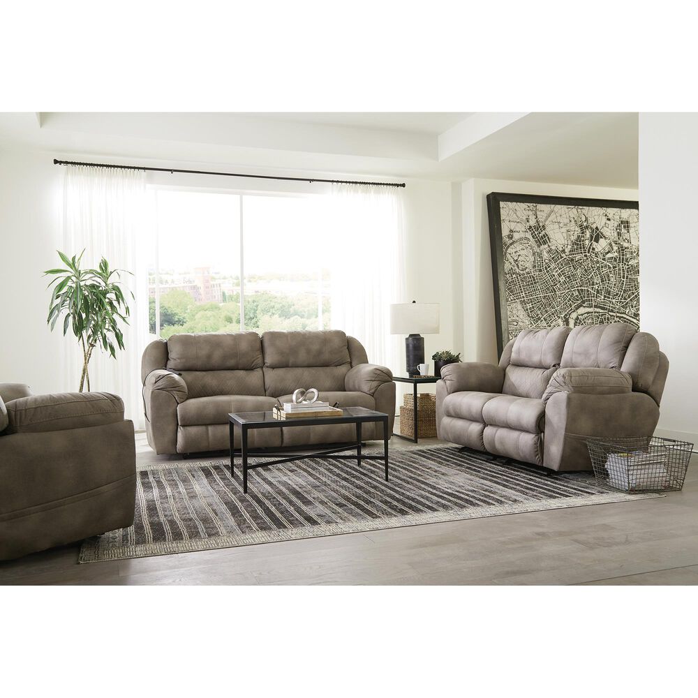 Catnapper Flynn Power Reclining Lay Flat Sofa with Power Headrest and Lumbar, Dual Heat and Massage in Fig, , large