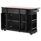 HOMLUX 53" Kitchen Island with Two Tempered Glass Cabinet Door in Black, , large
