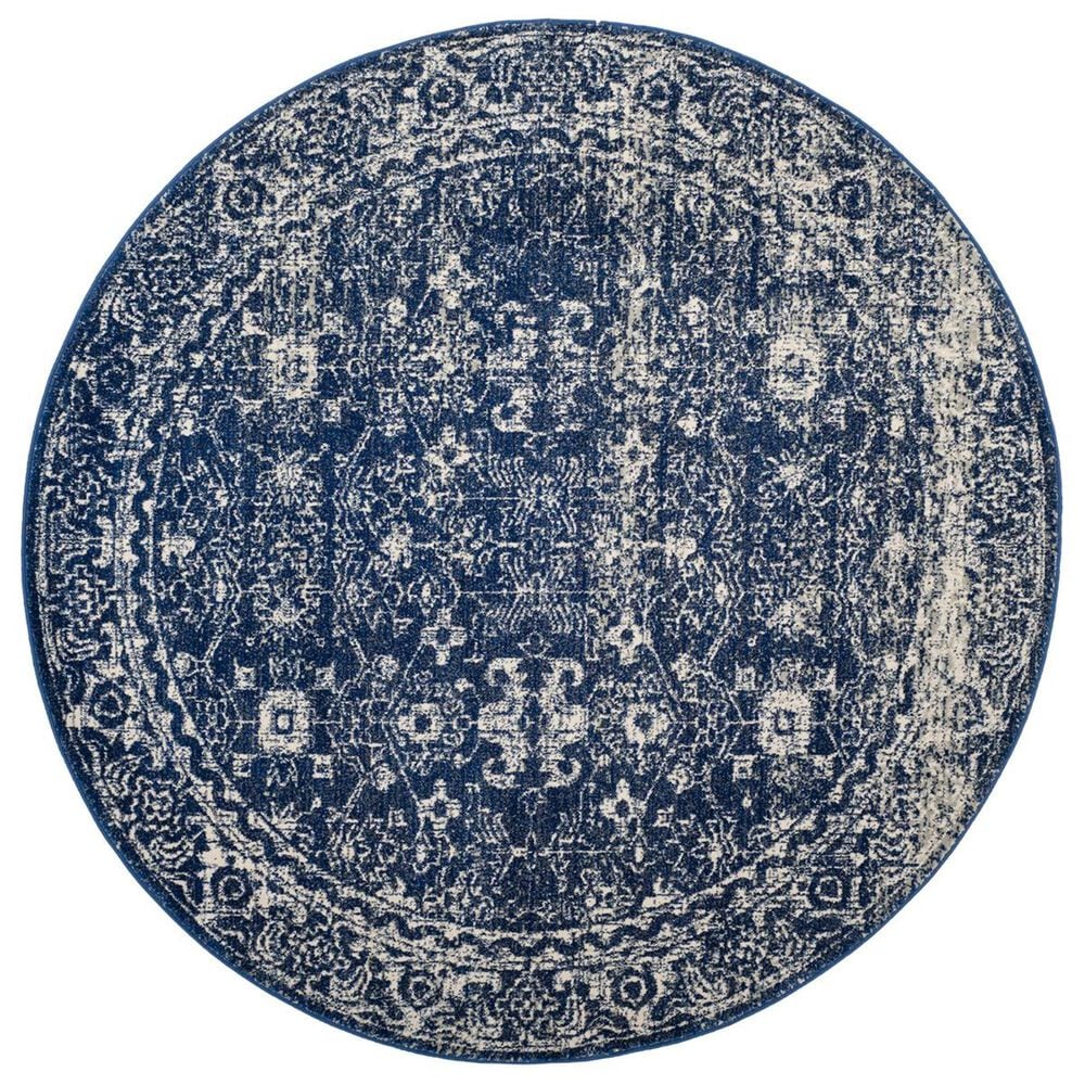 Safavieh Evoke EVK270A-5R 5&#39;1&quot; Round Navy/Ivory Area Rug, , large