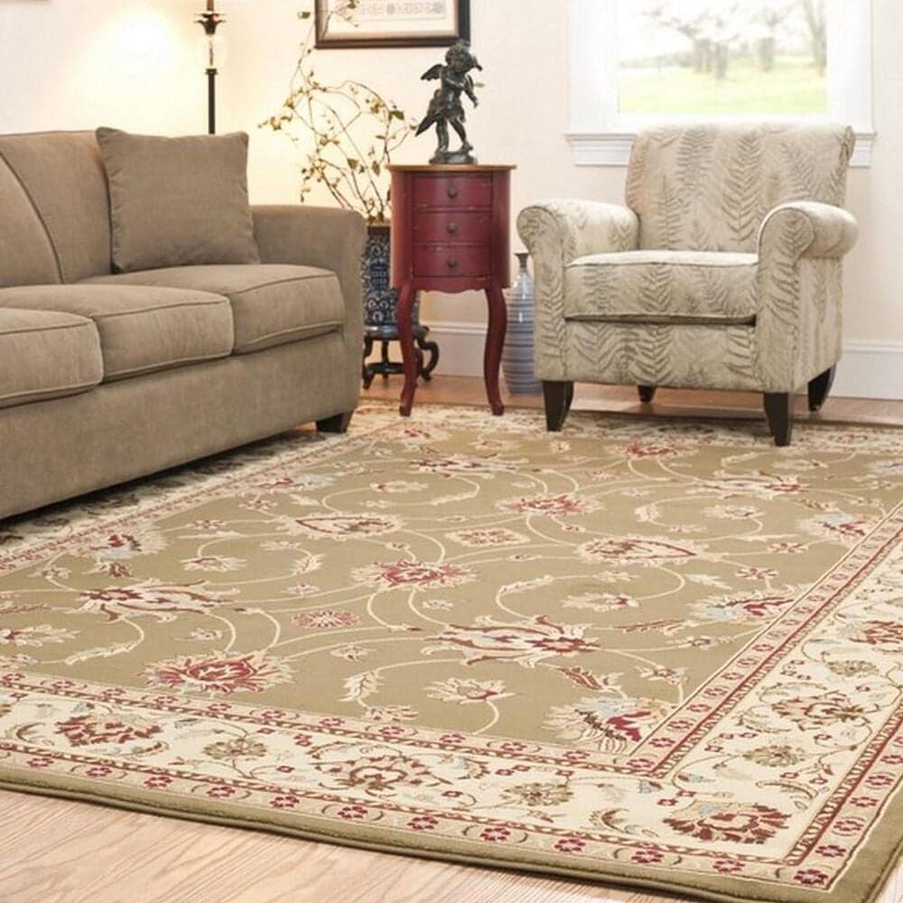 Safavieh Lyndhurst LNH553 6&#39;7&quot; x 9&#39;6&quot; Green and Ivory Area Rug, , large