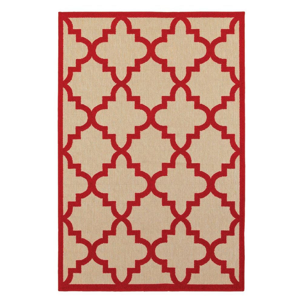 Oriental Weavers Cayman 660R 6"7" x 9"6" Sand/Red Area Rug, , large