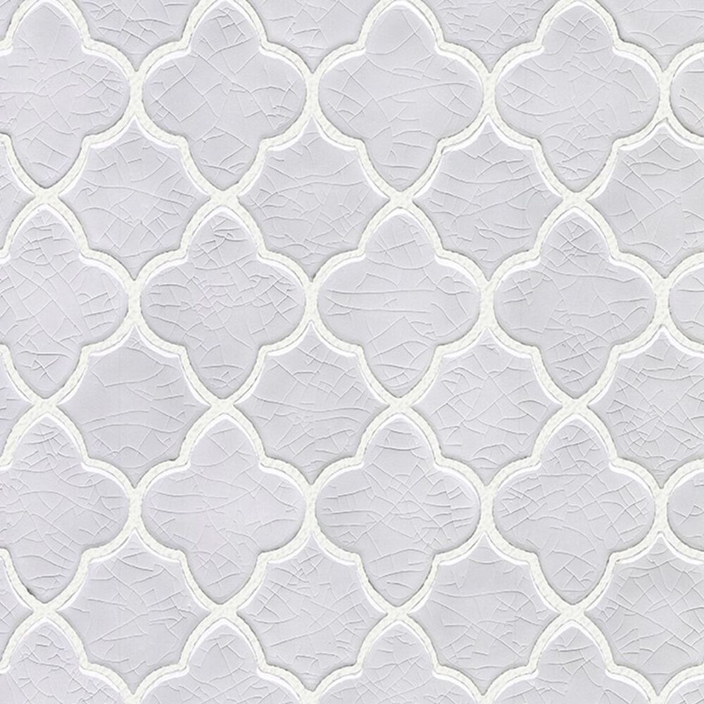 Soci Chateau Amara White Crackle 12" x 12" Ceramic Mosaic Sheet, , large