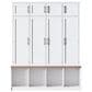 HOMLUX 4-Hook Hall Tree with 8-Door in White and Walnut, , large