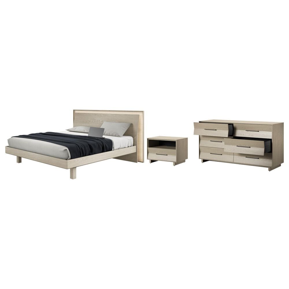 BDI Kava 3-Piece King Bedroom Set in Washed Oak, , large