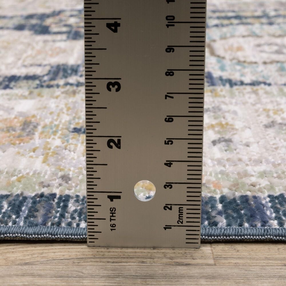 ROW by Oriental Weavers Cavett CAV07 Blue and Gold 5'3" x 7'6" Area Rug, , large