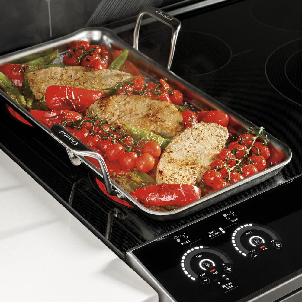 GE Profile 5.3 Cu. Ft. Smart Induction Electric Range and 2.1 Cu. Ft. Over-the-Range Sensor Microwave Oven in Fingerprint Resistant Stainless Steel, , large