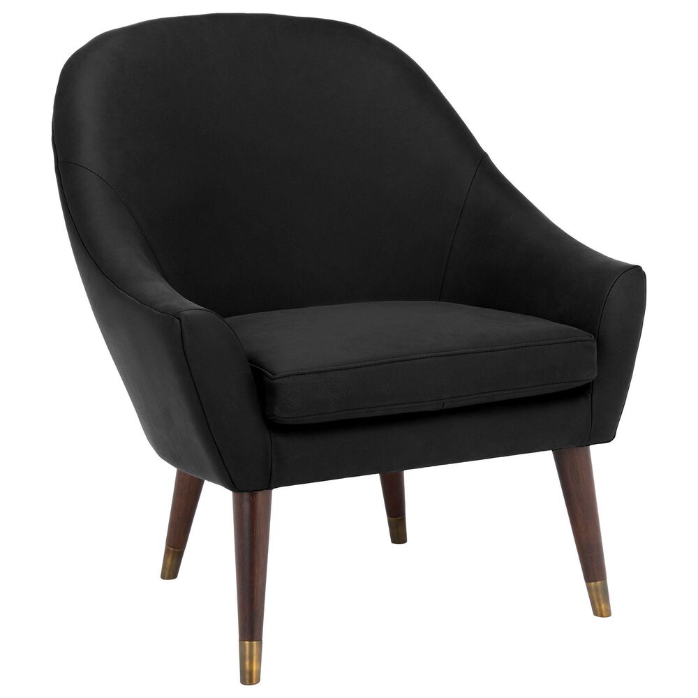 Safavieh Jayana Accent Chair in Black Leather, , large