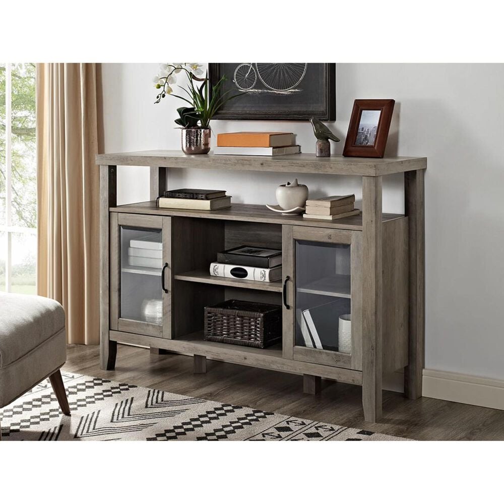 Walker Edison Jordan 52&quot; TV Stand in Grey Wash, , large