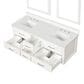 Lexora Home Castor 60" Double Bathroom Vanity in White with White Quartz Top, Rectangular Sinks and 28" Mirrors, , large