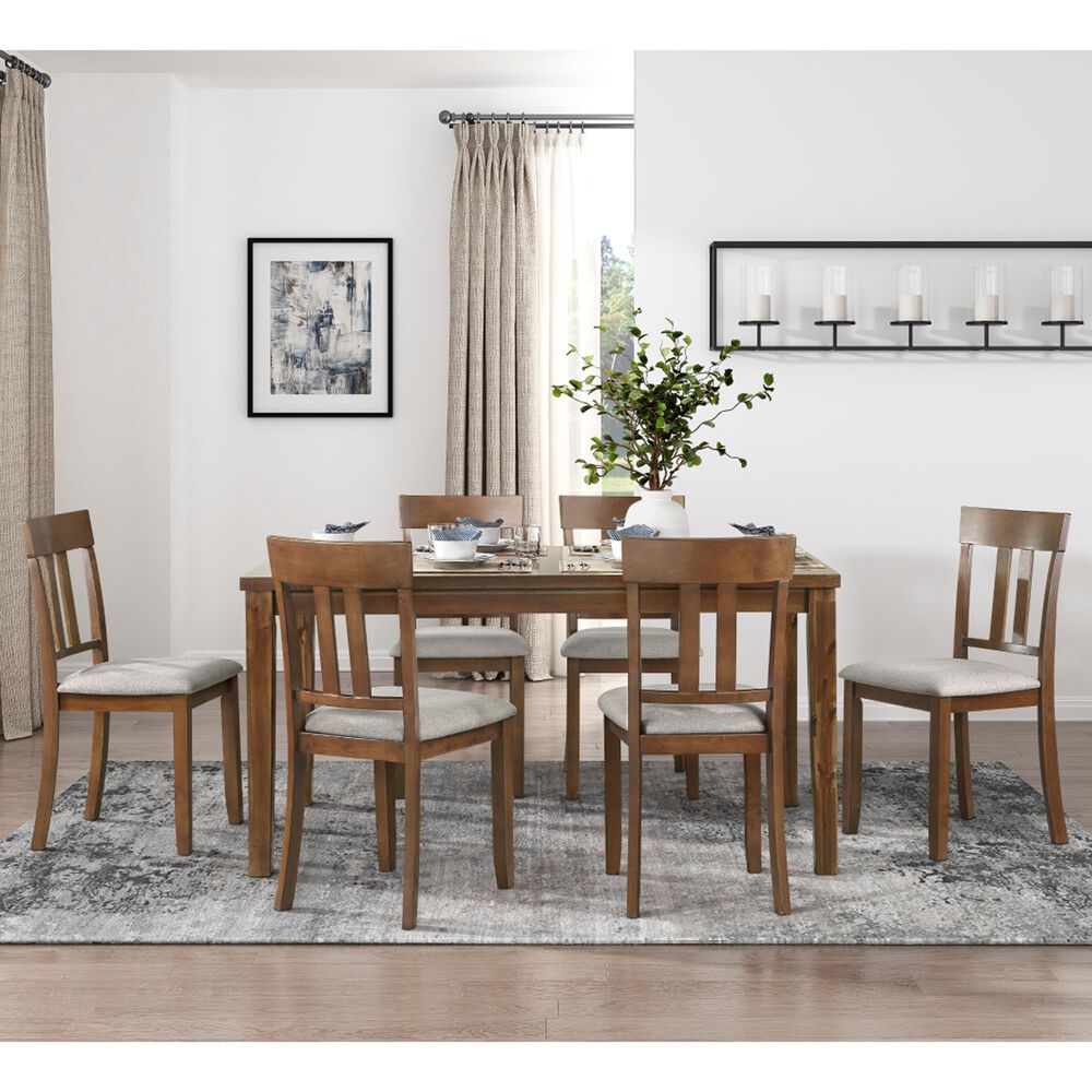 Homelegance Prineville 7-Piece Rectangular Dining Set in Warm Cherry, , large