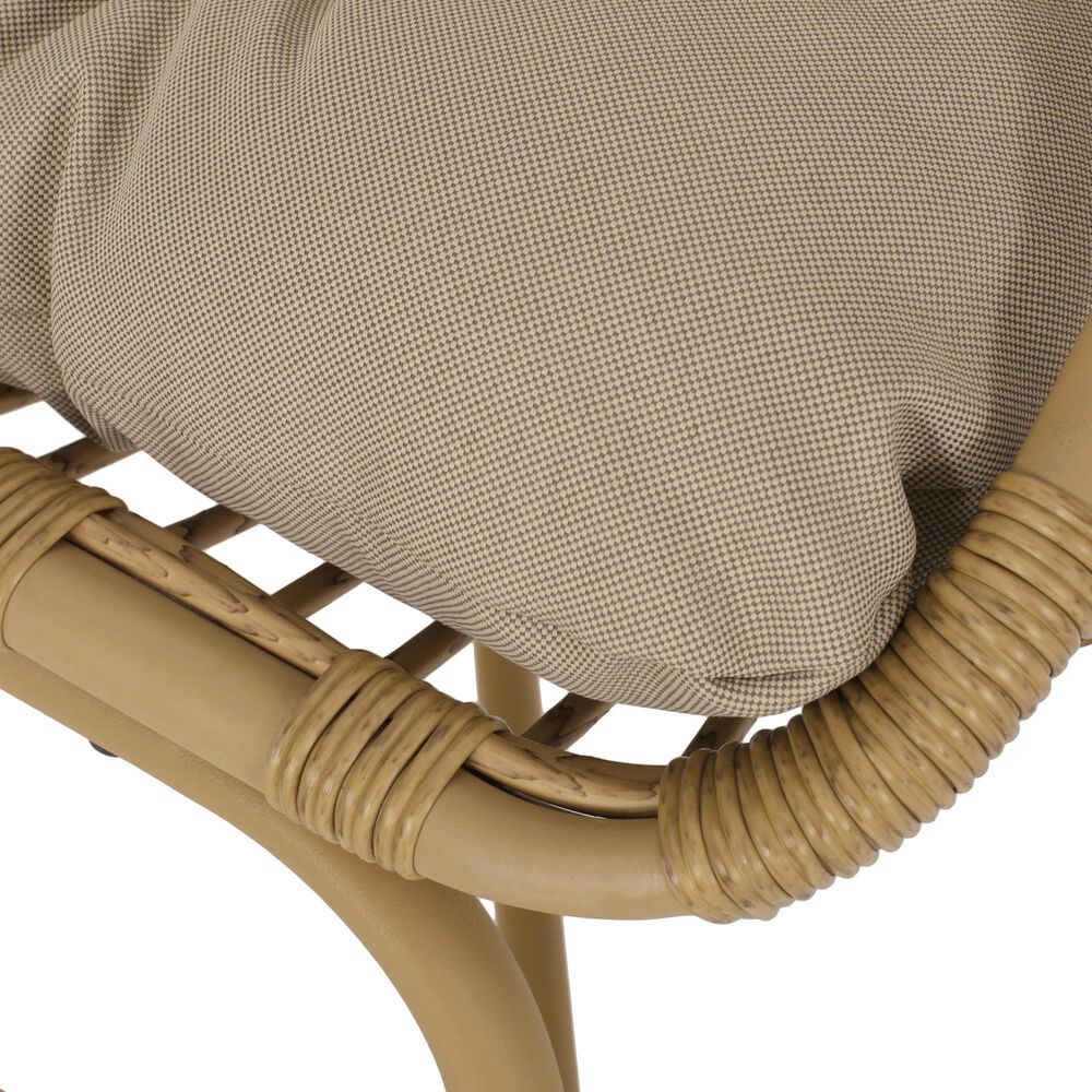 Hearth and Haven Elon Cocoon Outdoor Chair with Light Brown Cushion in Brown, , large