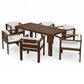 Hearth and Haven 7-Piece Outdoor Dining Set with Beige Cushions in Mocha, , large