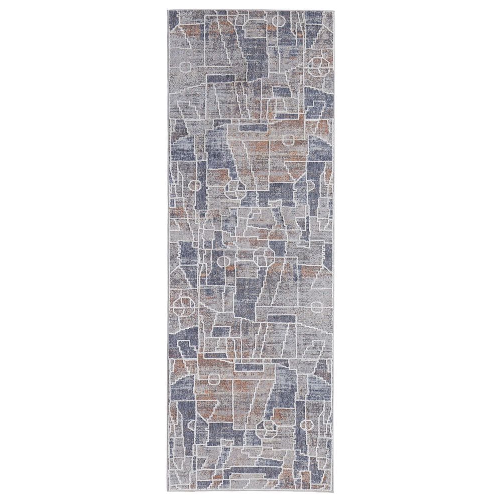 Feizy Francisco 2"10" x 8" Blue and Multicolor Runner, , large