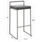 Lumisource Fuji Stackable Barstool with Grey Faux Leather in Gold (Set of 2), , large