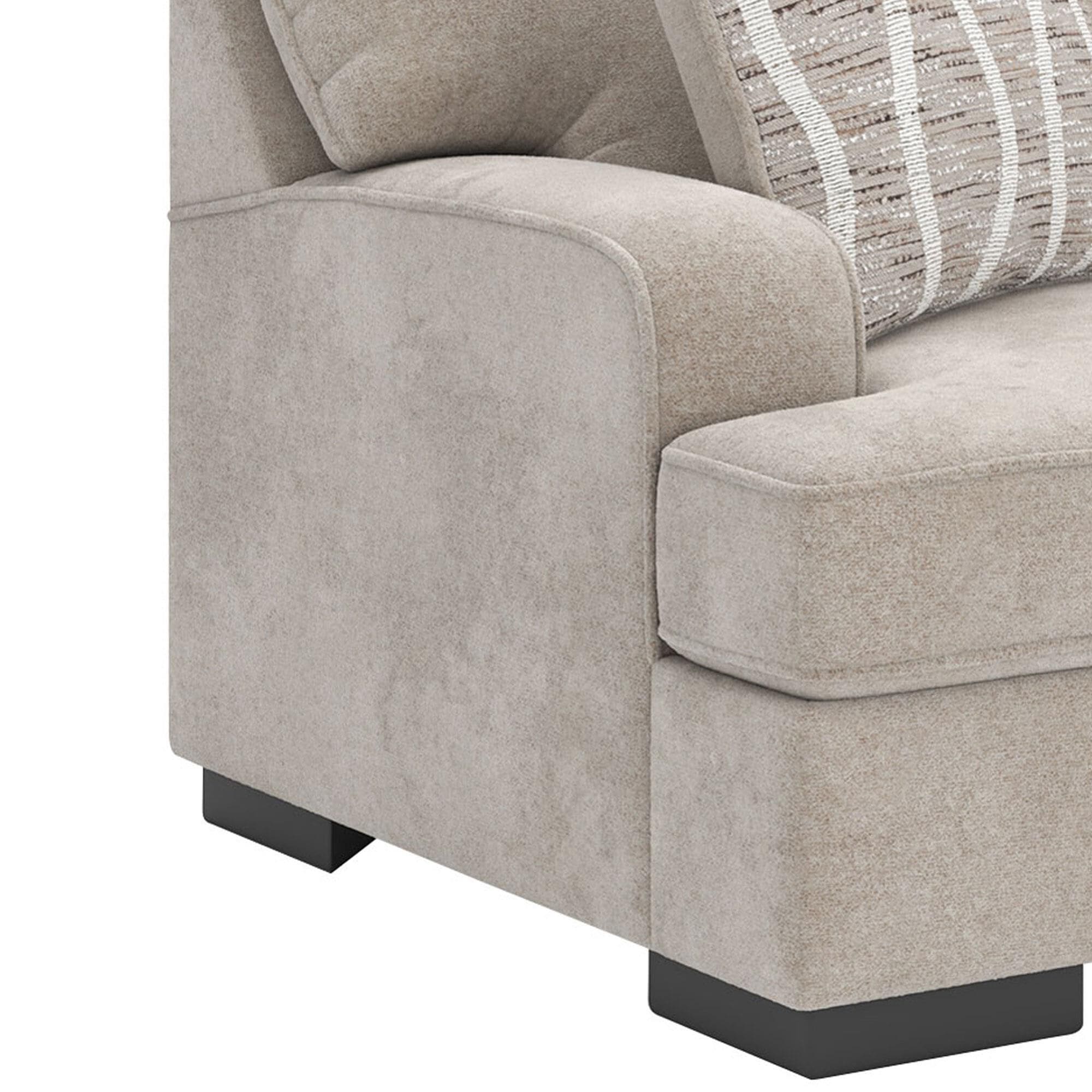 Ashley High Profile Stationary Sofa and Loveseat Set in Taupe