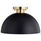 Vaxcel Devon 1-Light Semi Flush Mount in Matte Black and Satin Brass, , large