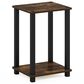 HOMLUX Simplistic 1-Tier End Table in Amber Pine and Black, , large