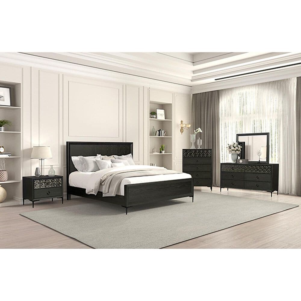 Furniture of America Bashford Queen Panel Bed in Natural Oak, , large