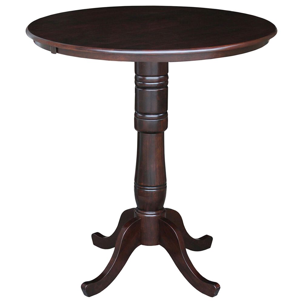 International Concepts 36" Traditional Pedestal Table in Rich Mocha, , large