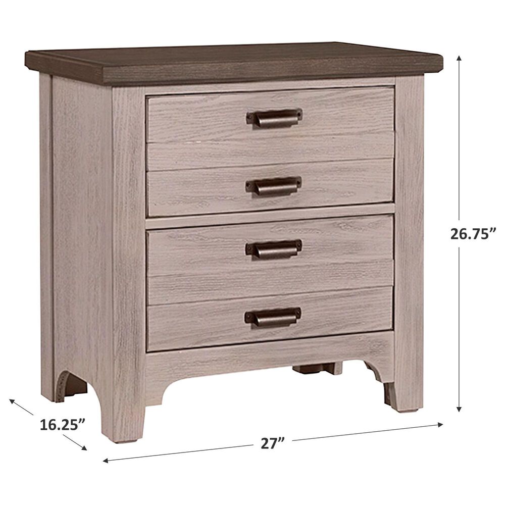 Viceray Collections Bungalow 2 Drawer Nightstand in Dover Grey and Folkstone, , large