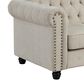 Morden Fort Chesterfield 2-Piece Stationary Linen Chair and Sofa Set in Beige, , large