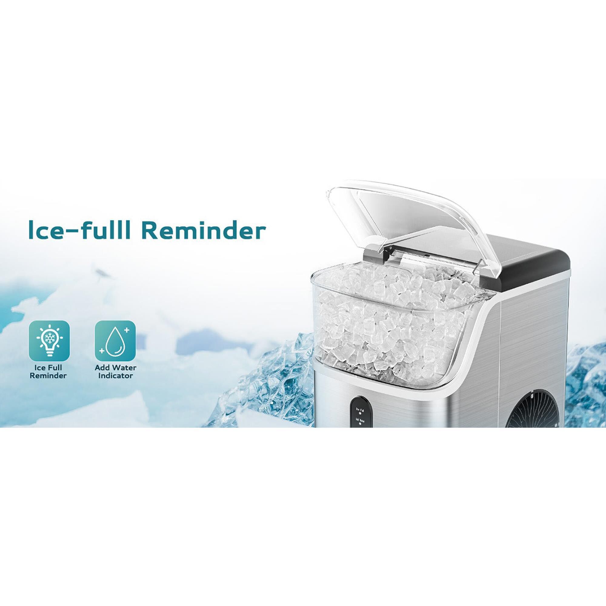 Euhomy 35 Lbs Portable Nugget Ice Maker with Automatic Cleaning in