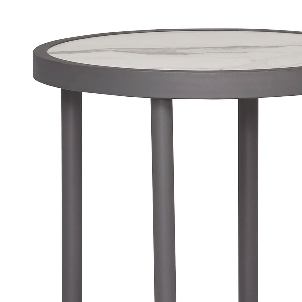 Ashley Ocean Beach Round End Table in Gray, , large