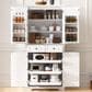 HOMLUX HOMLUX 71" Tall Kitchen Pantry Cabinet with 3 Pull Out Cabinet Organizers, Farmhouse Embossed Texture Storage Cabinet with 6 Door Shelves, 2 Drawers, Freestanding Cupboard for Kitchen, Dining Room White, , large
