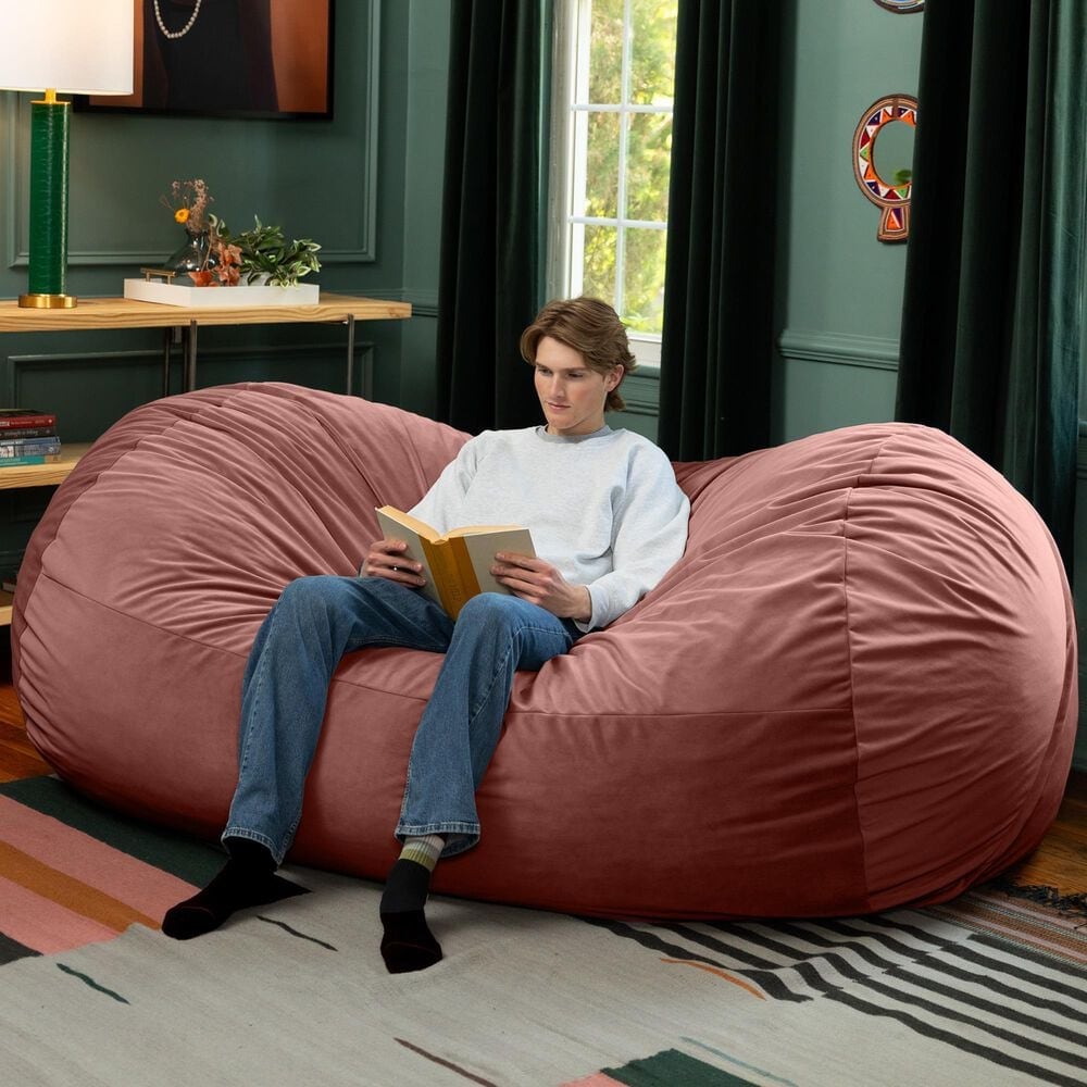 Jaxx Grand Lounger 7&#39; Bean Bag Sofa in Mauve, , large