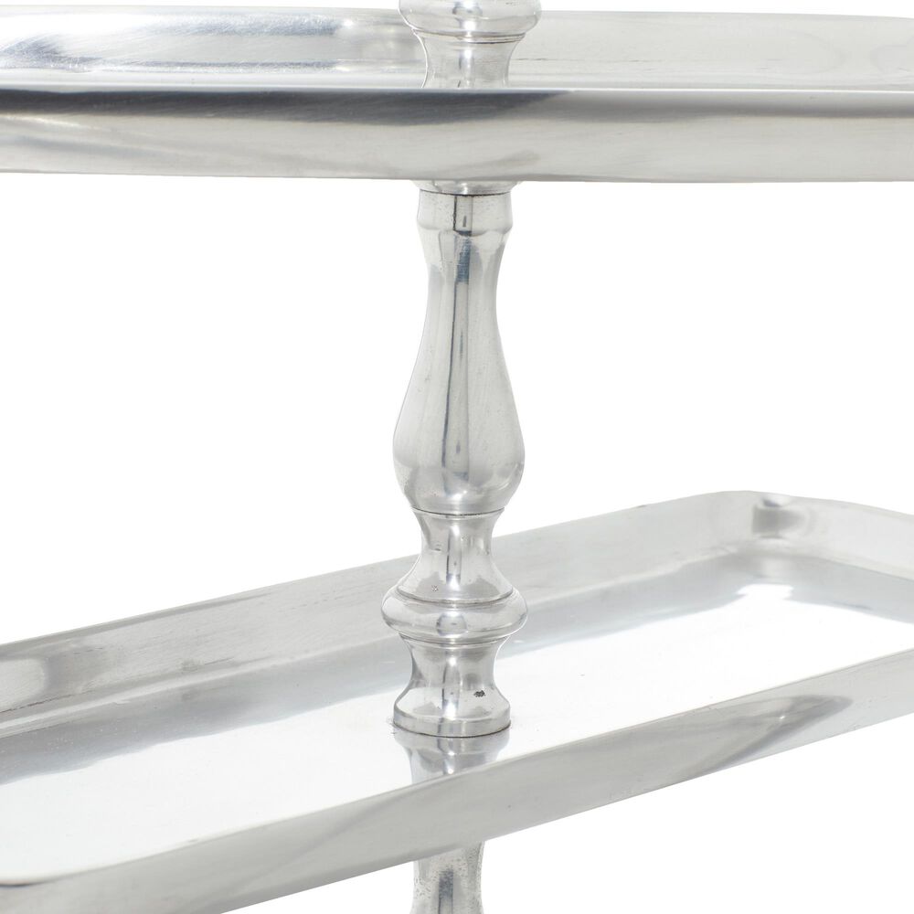 Novogratz 3-Tier Metal Rectangle Server in Silver, , large