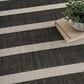 Nourison Positano POS03 Black and Ivory 4" x 6" Indoor/Outdoor Area Rug, , large