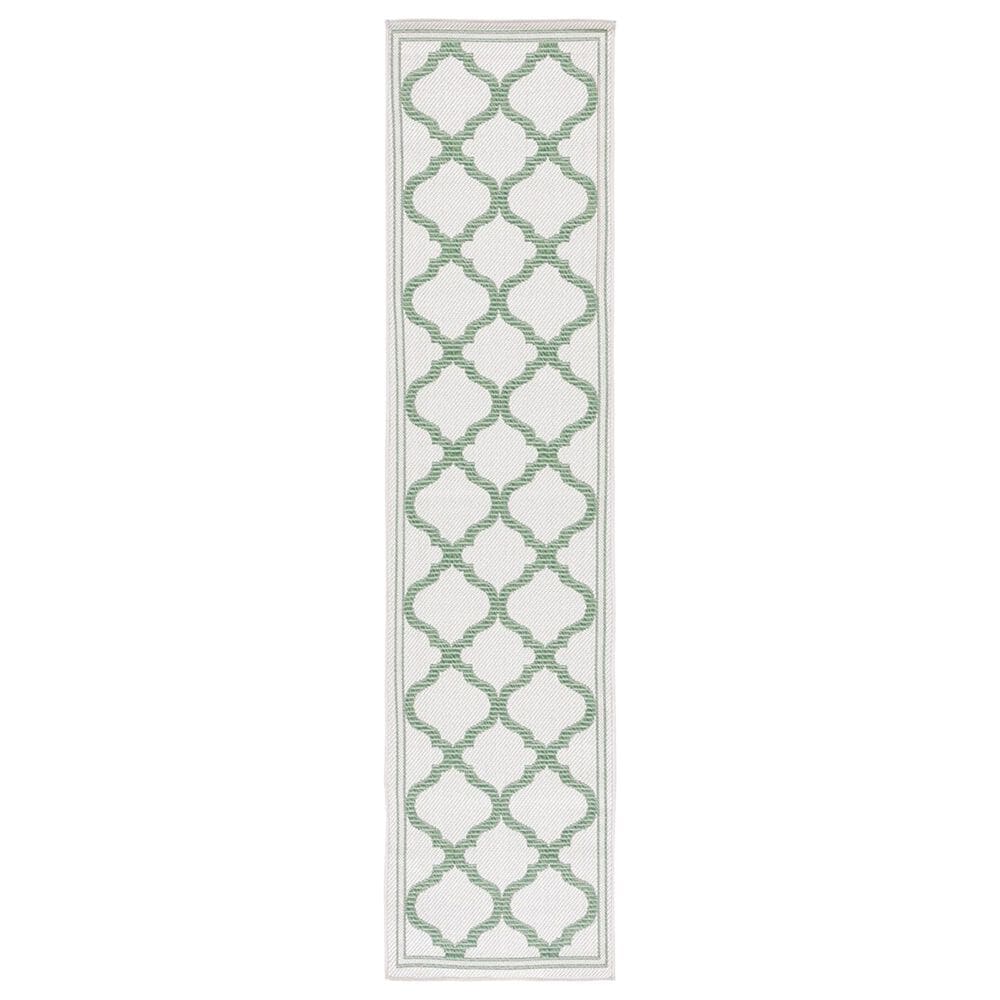 Safavieh Bermuda 2" x 8" Beige and Green Indoor/Outdoor Area Performance Rug, , large