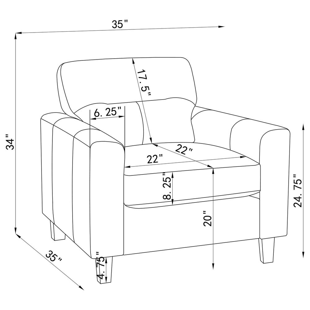 Coaster Scotland Accent Arm Chair in Black, , large