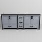 Lexora Home Ziva 84" Double Bathroom Vanity in Dark Grey with 2 cm White Quartz Top and Rectangular Sinks, , large