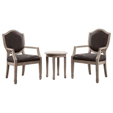 Furniture of America Proctor 3 Piece Table and Chair Set in Dark Gray, , large