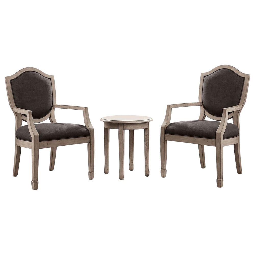 Furniture of America Proctor 3 Piece Table and Chair Set in Dark Gray, , large