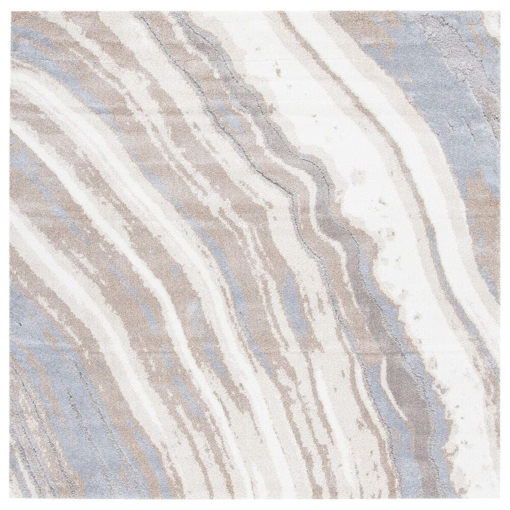 Safavieh Cyrus Shag CYR126A 6"7" Square Ivory and Grey Area Rug, , large
