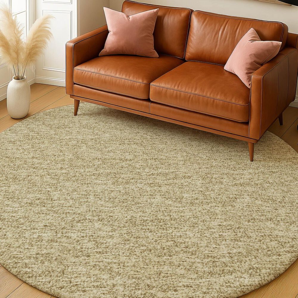 Dalyn Rug Company Voyage VY2 Walnut 8' Round Area Rug, , large