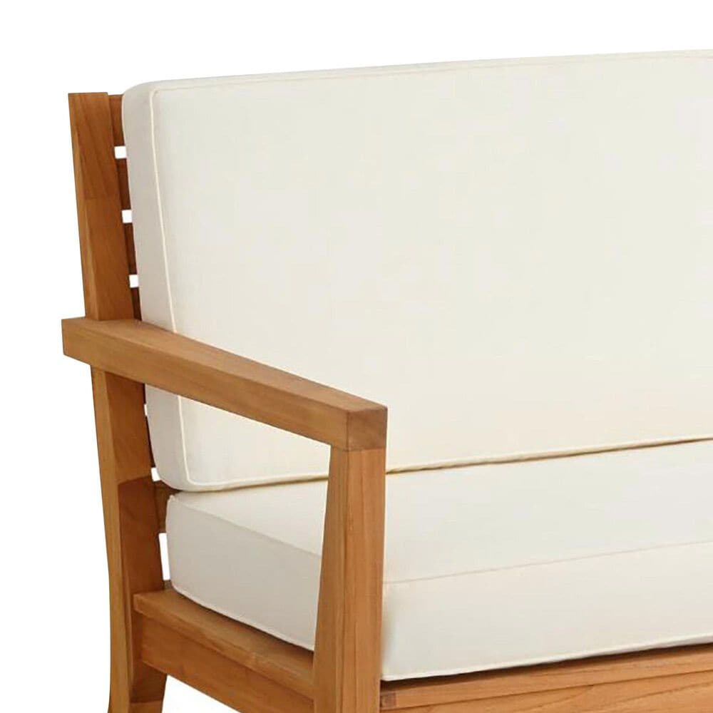 Linon Home Decor Carenen Outdoor 3-Seat Sofa with White Cushions in Natural, , large