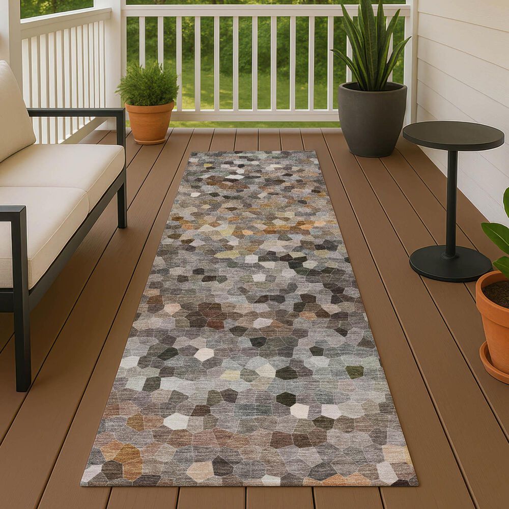 Dalyn Rug Company Kaleidoscope Pewter 2'3" x 7'6" Indoor/Outdoor Runner, , large